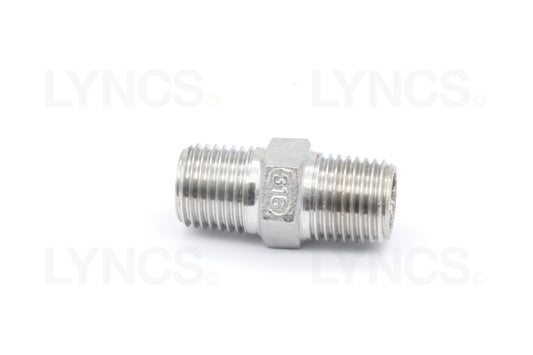 T316 Hex Nipple 1/4" BSPT