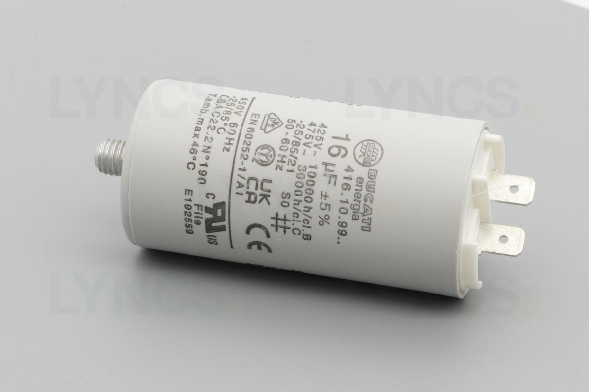 16mF 450V Capacitor with Faston Connectors - LYNCS photo 1