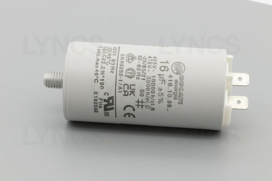 CAPACITOR 16mF 450V 40x70 UL FASTON M6,3 TANG M8x10