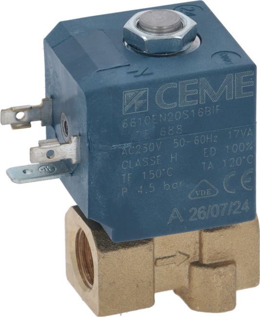 2WAY SOLENOID 1/4-1/4 220V 50/60Hz F2 CE TH 1xM4