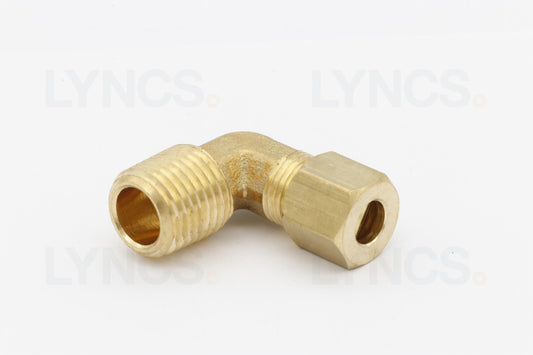 Elbow 1/4 Comp x 1/4 MNPTF LF Brass - SLAYER