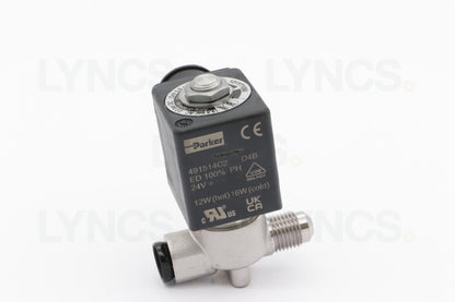 2 Way solenoid valve - Ø5 mm 1/4 M/F FKM Parker 24vDC - LYNCS photo 1