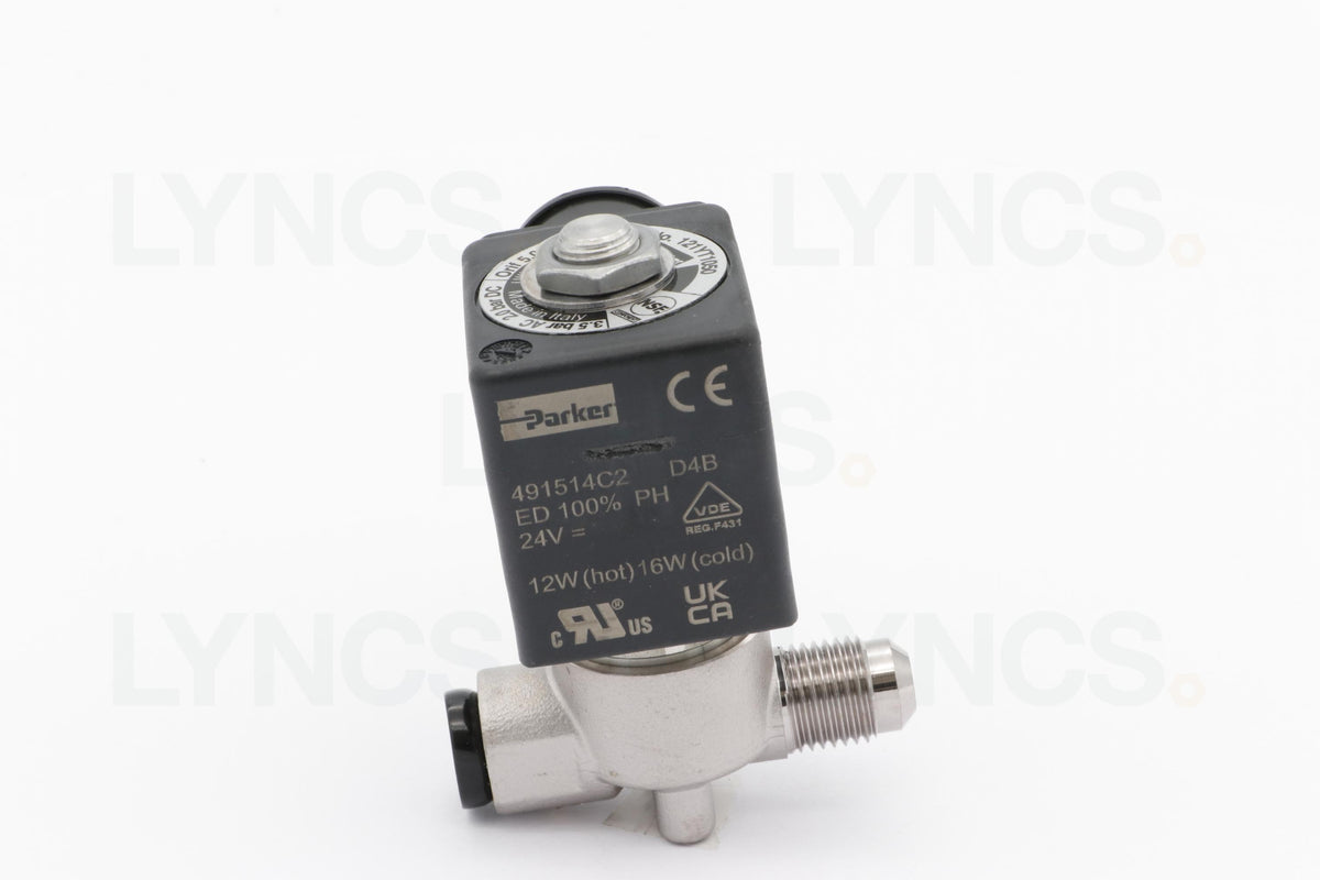 2 Way solenoid valve - Ø5 mm 1/4 M/F FKM Parker 24vDC - LYNCS photo 2