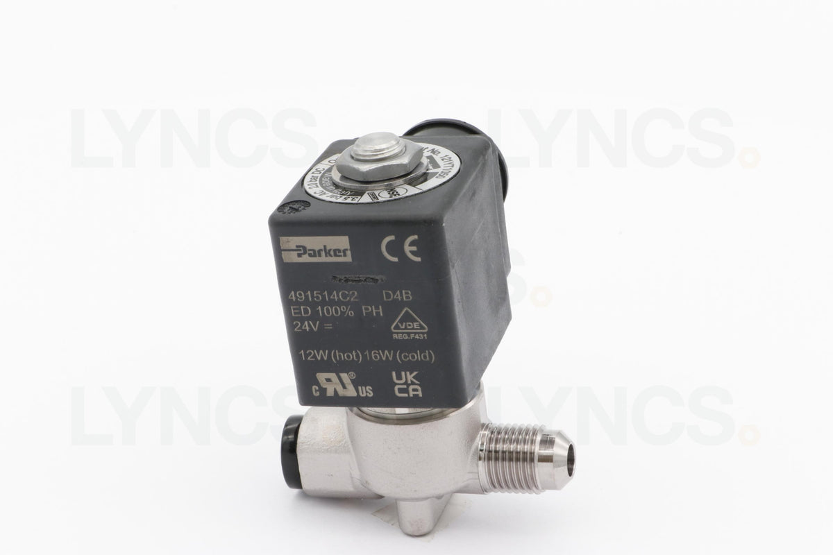 2 Way solenoid valve - Ø5 mm 1/4 M/F FKM Parker 24vDC - LYNCS photo 4