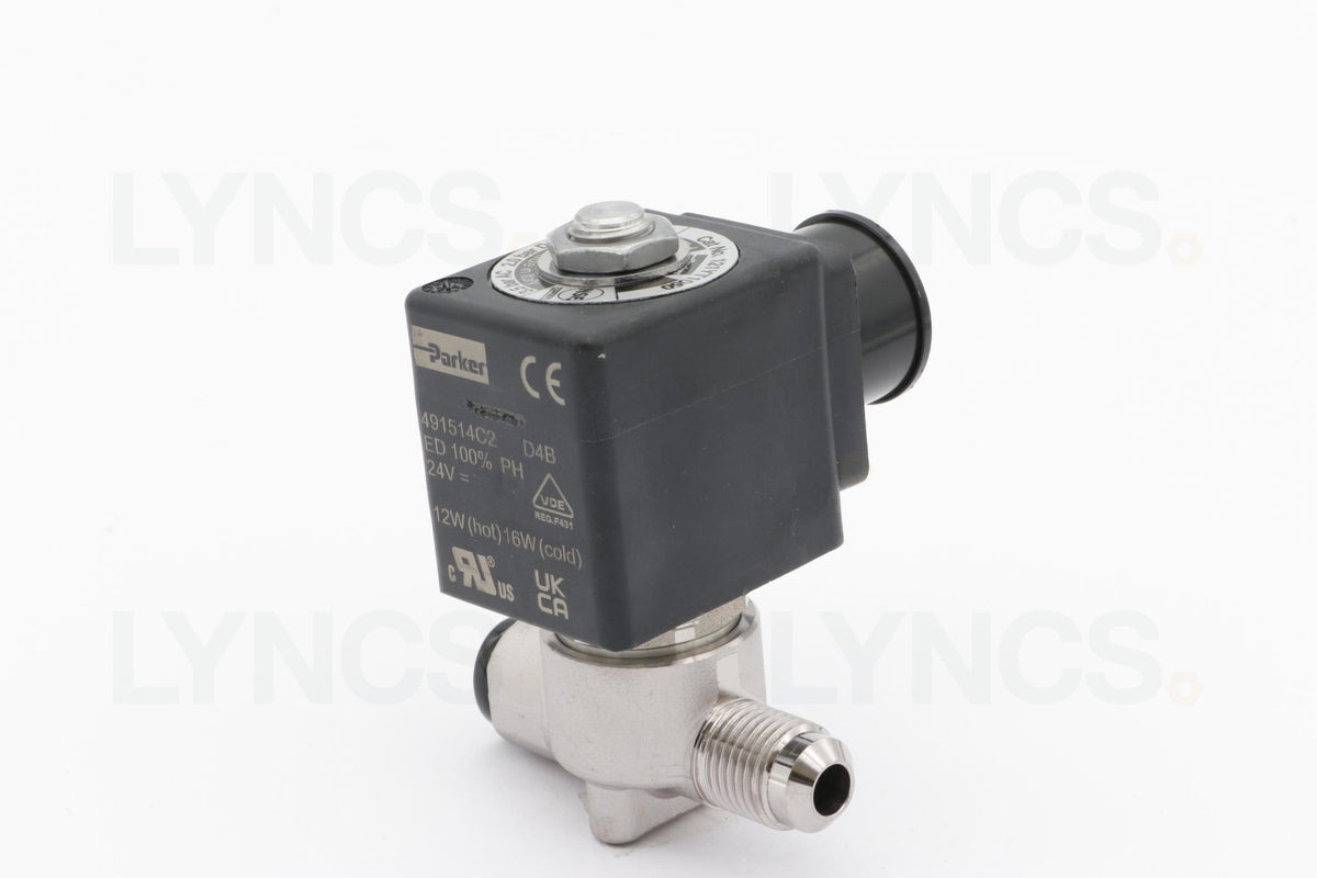 2 Way solenoid valve - Ø5 mm 1/4 M/F FKM Parker 24vDC - LYNCS photo 7