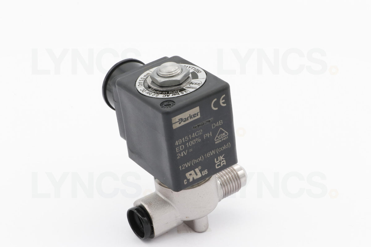 2 Way solenoid valve - Ø5 mm 1/4 M/F FKM Parker 24vDC - LYNCS photo 35