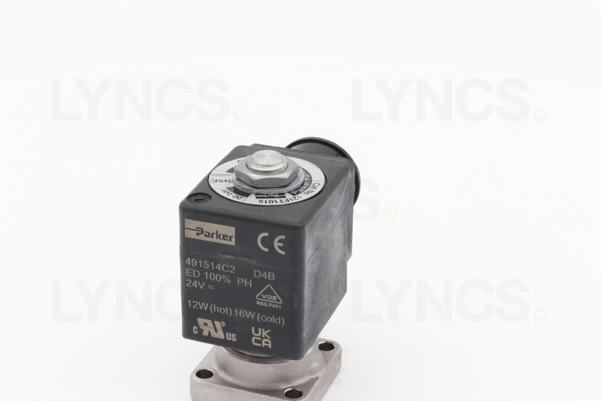 24v DC Parker Solenoid 2 way flat base - LYNCS photo 2