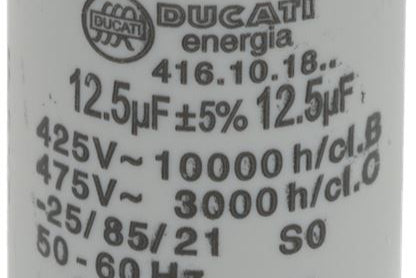 Capacitor Ducati Energia 12.5µF - 450V