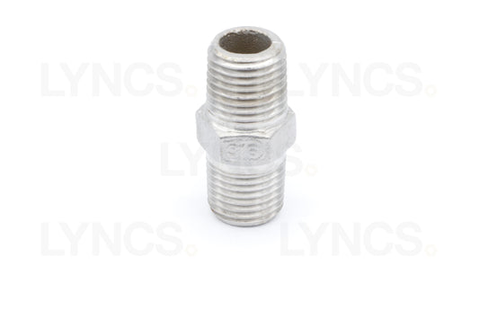 T316 Hex Nipple 1/4" BSPT