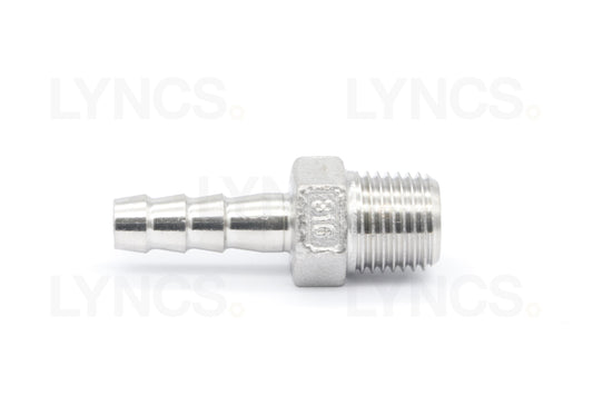 Stainless Steel Hose Tail 1/4" BSPT Male