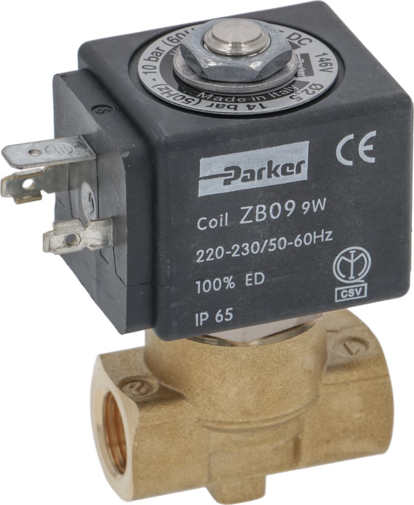 2-Way Solenoid Valve Parker 230V 1/4" 2.5mm